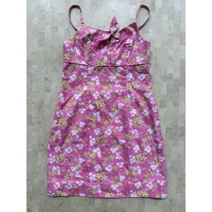 Lilly Pulitzer Vintage 90 Y2K Happy Hippo Pink White Label Mini Dress Babydoll 0